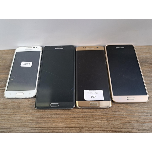 607 - Four Samsung smartphones to include S6 edge