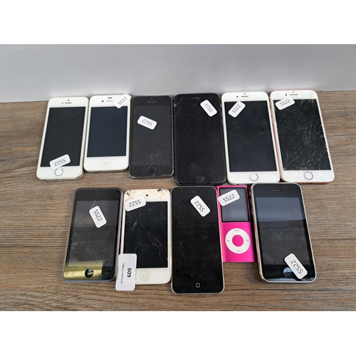 609 - Eleven Apple products, seven iPhones and four iPods