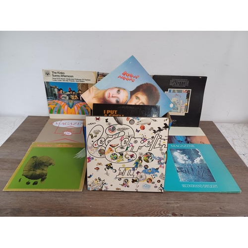 620 - A collection of vinyl records to include Led Zeppelin 'III' and 'The Song Remains the Same', Magazin... 