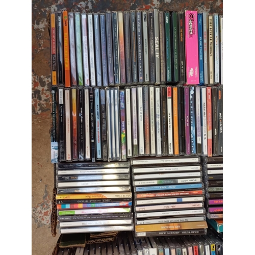 626 - Two boxes and a bag containing a collection of CDs - see images for titles