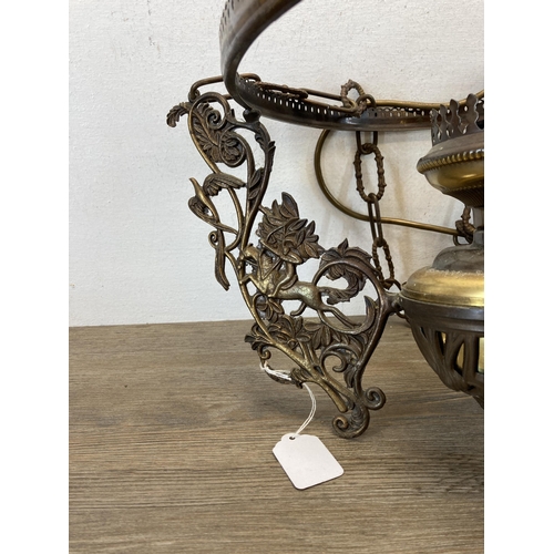 483 - A 19th century style cast metal ceiling light