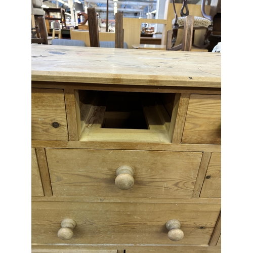 104 - A Victorian style solid pine chest of drawers - approx. 85cm high x 125cm wide x 54cm deep