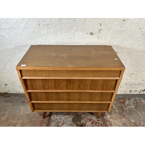 11 - A mid 20th century Avalon Yatton walnut chest of drawers - approx. 88cm high x 91cm wide x 42cm deep