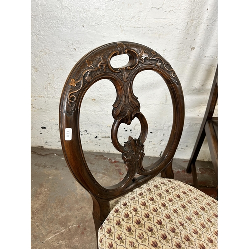 134 - Four 19th century and later carved wooden occasional chairs