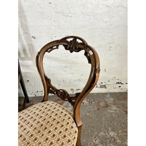 134 - Four 19th century and later carved wooden occasional chairs