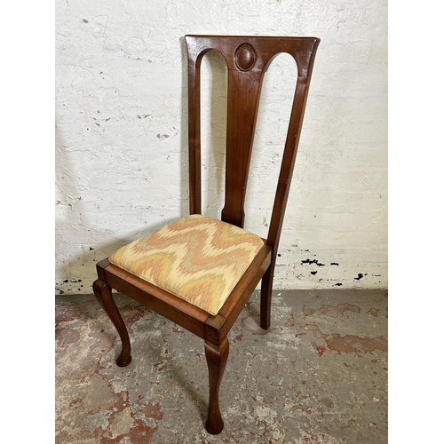 139 - Four Edwardian walnut dining chairs