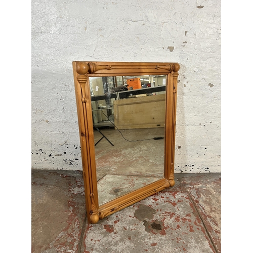 164 - A Victorian style carved pine framed wall mirror - approx. 93cm x 72cm