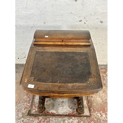 168 - A Victorian inlaid burr walnut Davenport desk - approx. 85cm high x 55cm wide x 55cm deep