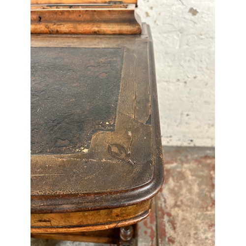 168 - A Victorian inlaid burr walnut Davenport desk - approx. 85cm high x 55cm wide x 55cm deep