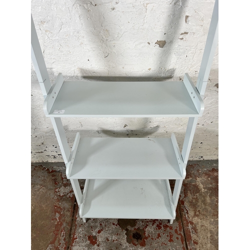 17 - A modern grey painted five tier shelving unit - approx. 186cm high x 60cm wide