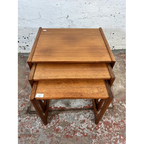 186 - A mid 20th century G Plan Quadrille teak nest of tables - approx. 49cm high x 54cm wide x 43cm deep