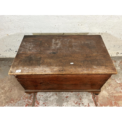 187 - A 19th century mahogany blanket box - approx. 52cm high x 87cm wide x 52cm deep