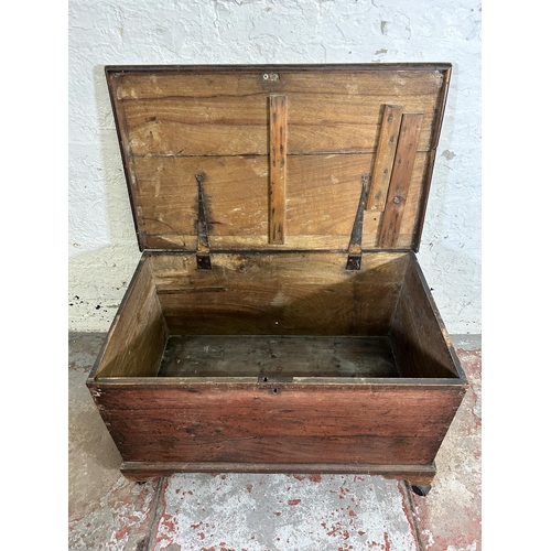 187 - A 19th century mahogany blanket box - approx. 52cm high x 87cm wide x 52cm deep