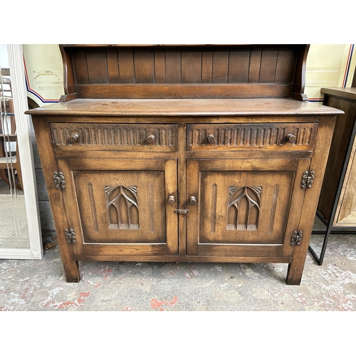 2 - A Webber Furniture carved oak dresser - approx. 167cm high x 128cm wide x 48cm deep