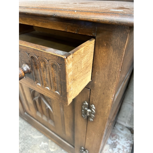 2 - A Webber Furniture carved oak dresser - approx. 167cm high x 128cm wide x 48cm deep