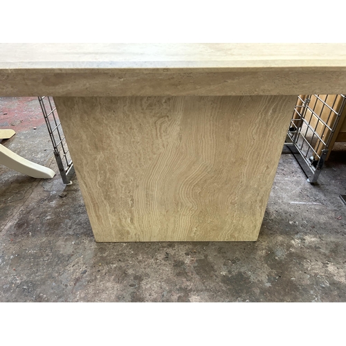 21 - A tessellated stone console table - approx. 78cm high x 136cm wide x 45cm deep