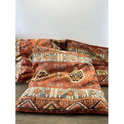 222 - Three Moroccan style velvet cushions