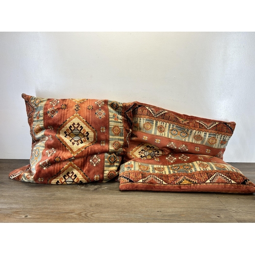 222 - Three Moroccan style velvet cushions