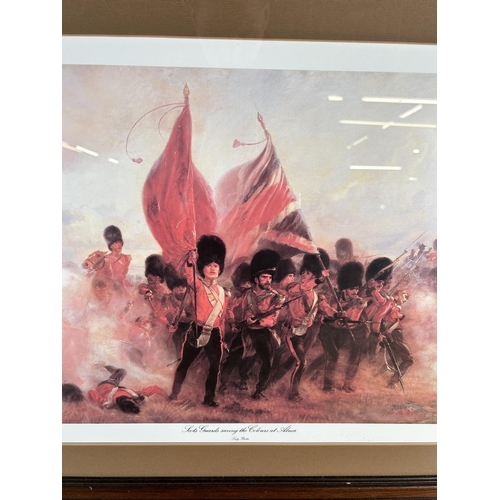 230 - A framed 'Scots Guards Saving The Colours at Alma' print by Lady Butler - approx. 60cm high x 80cm w... 