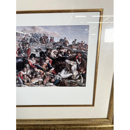 231 - A framed 'Wellington and Blucher Meeting After The Battle of Waterloo' print - approx. 62cm high x 1... 