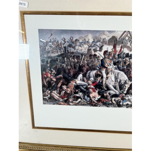 231 - A framed 'Wellington and Blucher Meeting After The Battle of Waterloo' print - approx. 62cm high x 1... 