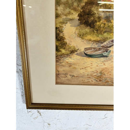 236 - An early 20th century gilt framed watercolour, signed lower left and dated 1920 - approx. 47cm high ... 