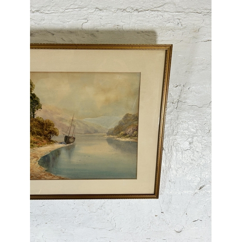 236 - An early 20th century gilt framed watercolour, signed lower left and dated 1920 - approx. 47cm high ... 