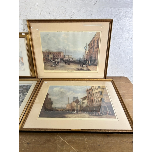 241 - Four framed Manchester scene prints, two A. F. Tait limited edition no. 55 of 350, one Bohuslav Barl... 