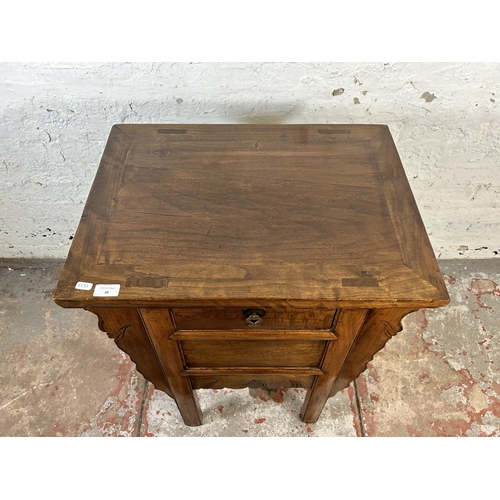 26 - A Georgian style carved oak single drawer side table - approx. 84cm high x 62cm wide x 45cm deep