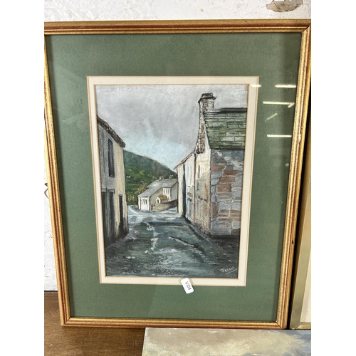 265 - Three pictures to include Michael Blaker 'Houses By The Lake, North Italy' pencil signed limited edi... 