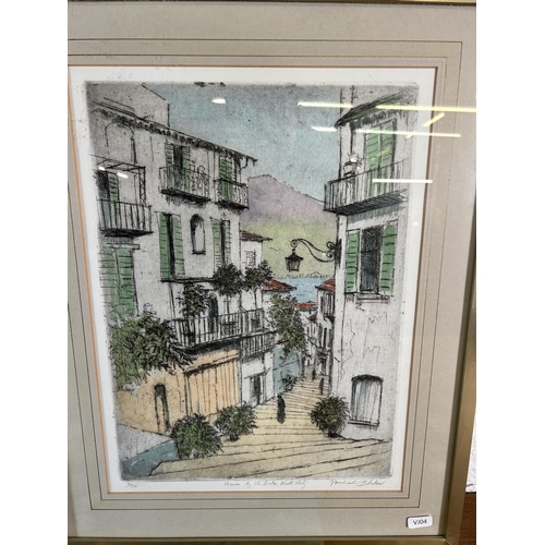 265 - Three pictures to include Michael Blaker 'Houses By The Lake, North Italy' pencil signed limited edi... 