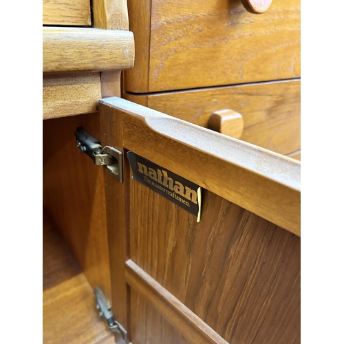 41 - A Nathan teak display cabinet - approx. 145cm high x 136cm wide