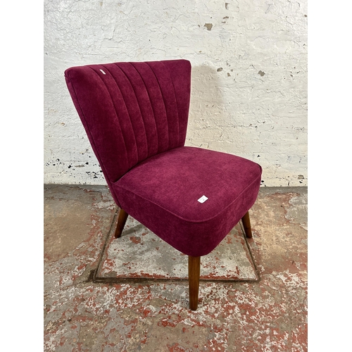 68 - A Dunelm purple fabric upholstered occasional chair