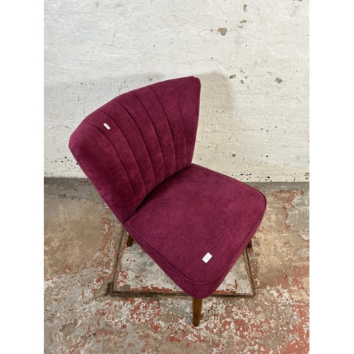 68 - A Dunelm purple fabric upholstered occasional chair