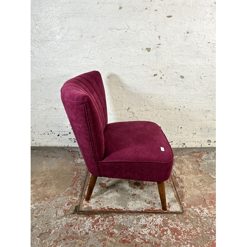 68 - A Dunelm purple fabric upholstered occasional chair