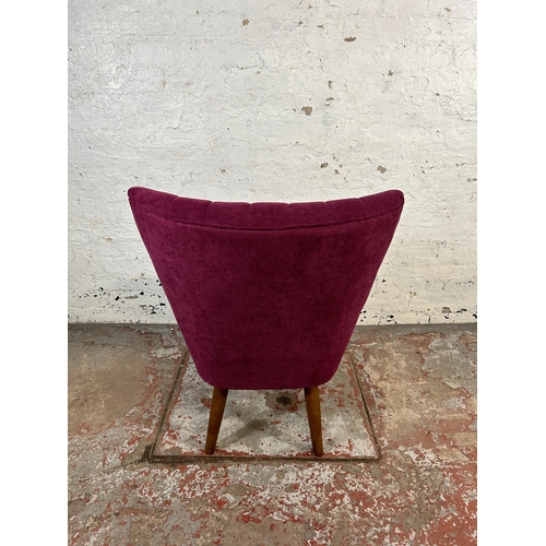 68 - A Dunelm purple fabric upholstered occasional chair