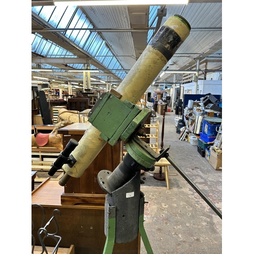 74 - A scratch built telescope on metal tripod stand - approx. 191cm high