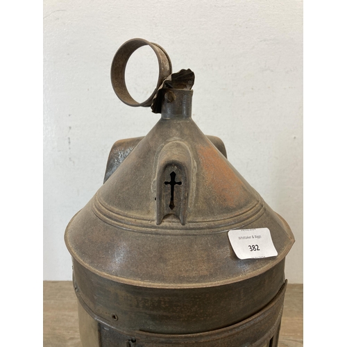 382 - A 19th century style metal lantern - approx. 42cm high