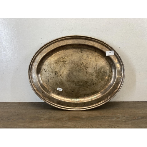 385 - An early 20th century Selfridge & Co. of London silver plated oval platter - approx. 46cm wide x 36c... 