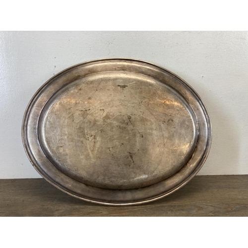 385 - An early 20th century Selfridge & Co. of London silver plated oval platter - approx. 46cm wide x 36c... 