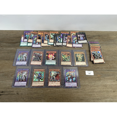 417 - A collection of 1990's Yu-Gi-Oh! trading cards to include First Edition Gem-Knight Master Diamond, F... 