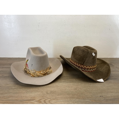 460 - Two vintage cowboy hats, one Canadian Lanning Dynafelt and one brown Beco