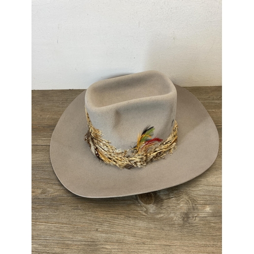 460 - Two vintage cowboy hats, one Canadian Lanning Dynafelt and one brown Beco