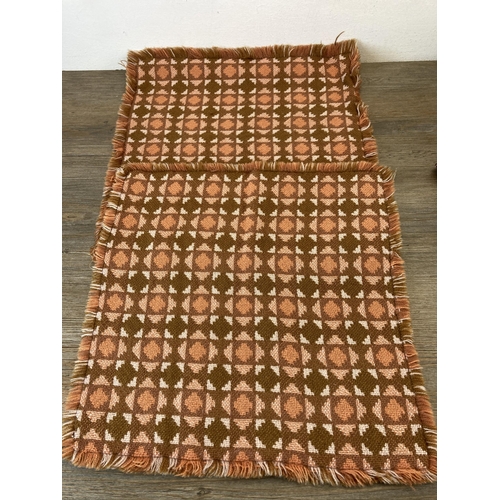 463 - A mid 20th century multi-coloured handwoven woolen blanket