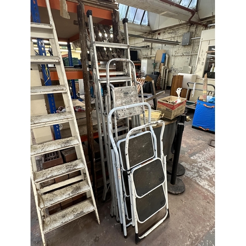 759 - Five sets of step ladders