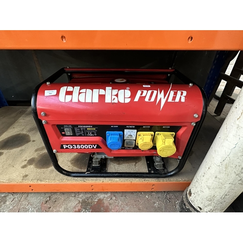 761 - A Clarke Power PG3800DV petrol generator