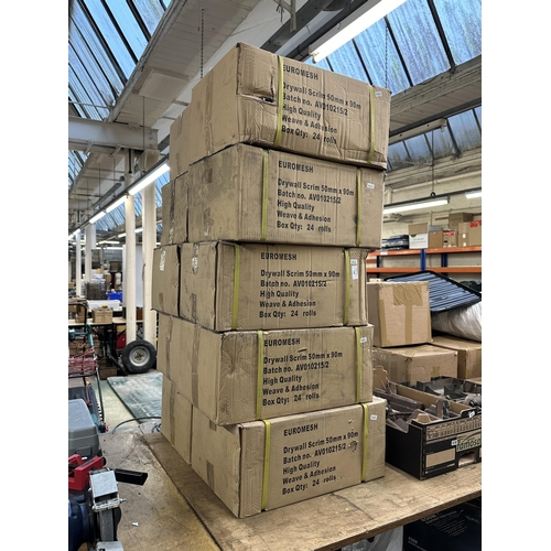 778 - Ten boxes containing 240 rolls of Euromesh 50mm x 90m drywall scrim