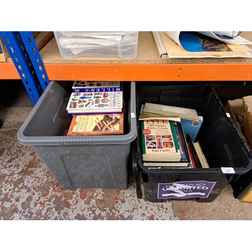 825 - Four boxes containing a large collection of books together with Borough of Mossley ordinance survey ... 