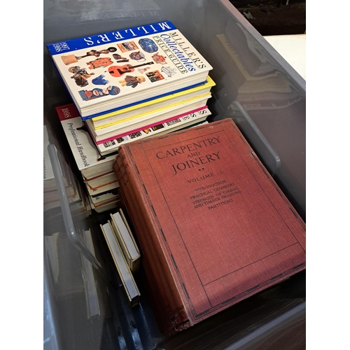 825 - Four boxes containing a large collection of books together with Borough of Mossley ordinance survey ... 