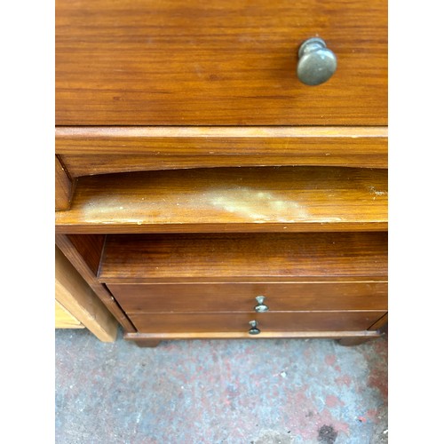 181 - A pair of modern cherry wood two drawer bedside cabinets